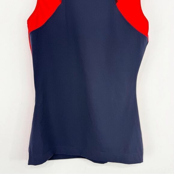 St. John Navy Blue Red Sleeveless Sport Athletic Activewear Keyhole Tank Top - Picture 8 of 11